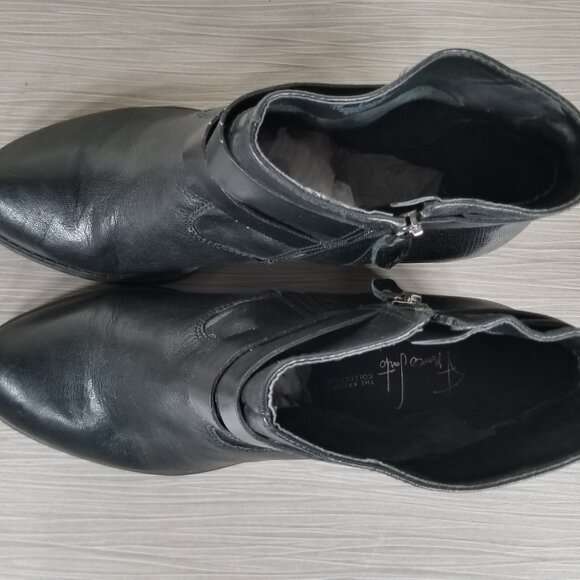 Franco Sarto Linden 2 Block Heel Booties, Black Leather, Womens Size 10 M / 40 - Picture 10 of 12